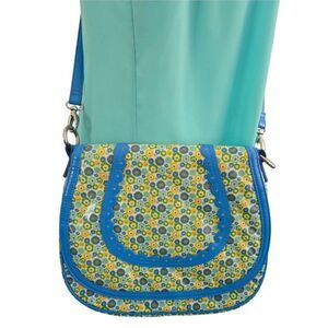 Vera Bradley Frill Cross Body Bag Silver Hardware Detachable Handles Xtra Strap